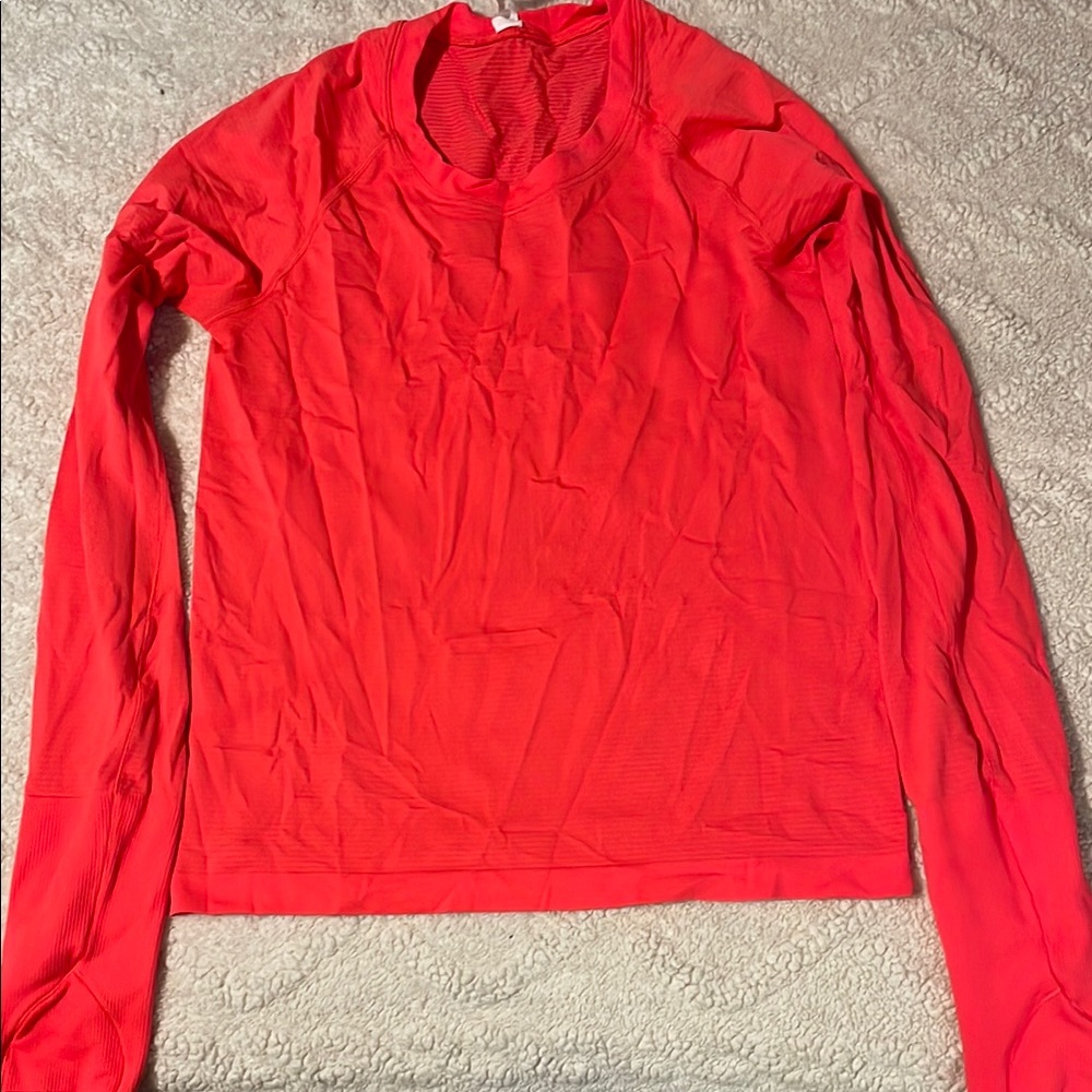 Lululemon Athletica Red Long Sleeve Tee